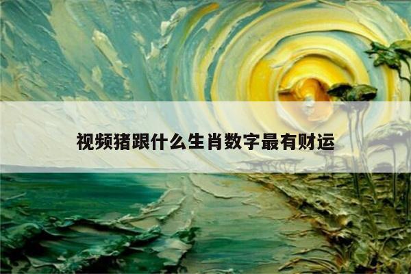 视频猪跟什么生肖数字最有财运